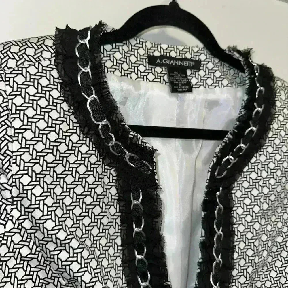 A. Giannetti Blazer S White Black for Women - Picture 2 of 12